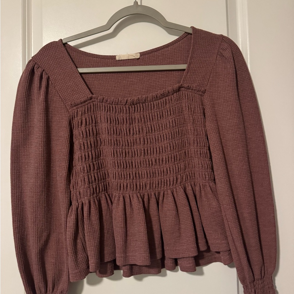 Altars State Women's Mauve Smocked Top